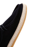 Men's Navy Blue Suede Leather Espadrille | Derimod