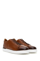 Men's Tan Leather Sneaker | Derimod