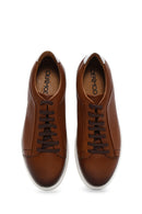 Men's Tan Leather Sneaker | Derimod