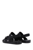 Men's Black Leather Sandals | Derimod