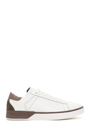 Men's Ecru Leather Sneaker | Derimod