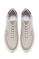 Men's Beige Thick Soled Leather Sneaker | Derimod