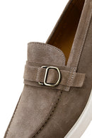 Men's Mink Suede Leather Buckle Sports Loafer | Derimod