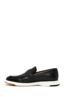 Men's Black Leather Buckle Loafer | Derimod