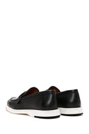 Men's Black Leather Buckle Loafer | Derimod