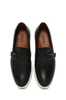 Men's Black Leather Buckle Loafer | Derimod