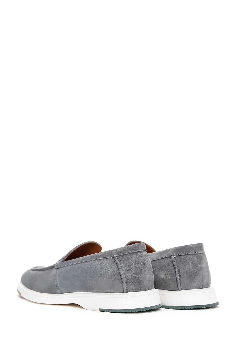 Erkek Yeşil Süet Deri Casual Spor Loafer