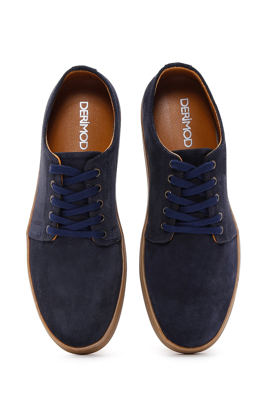 Erkek Lacivert Süet Deri Sneaker