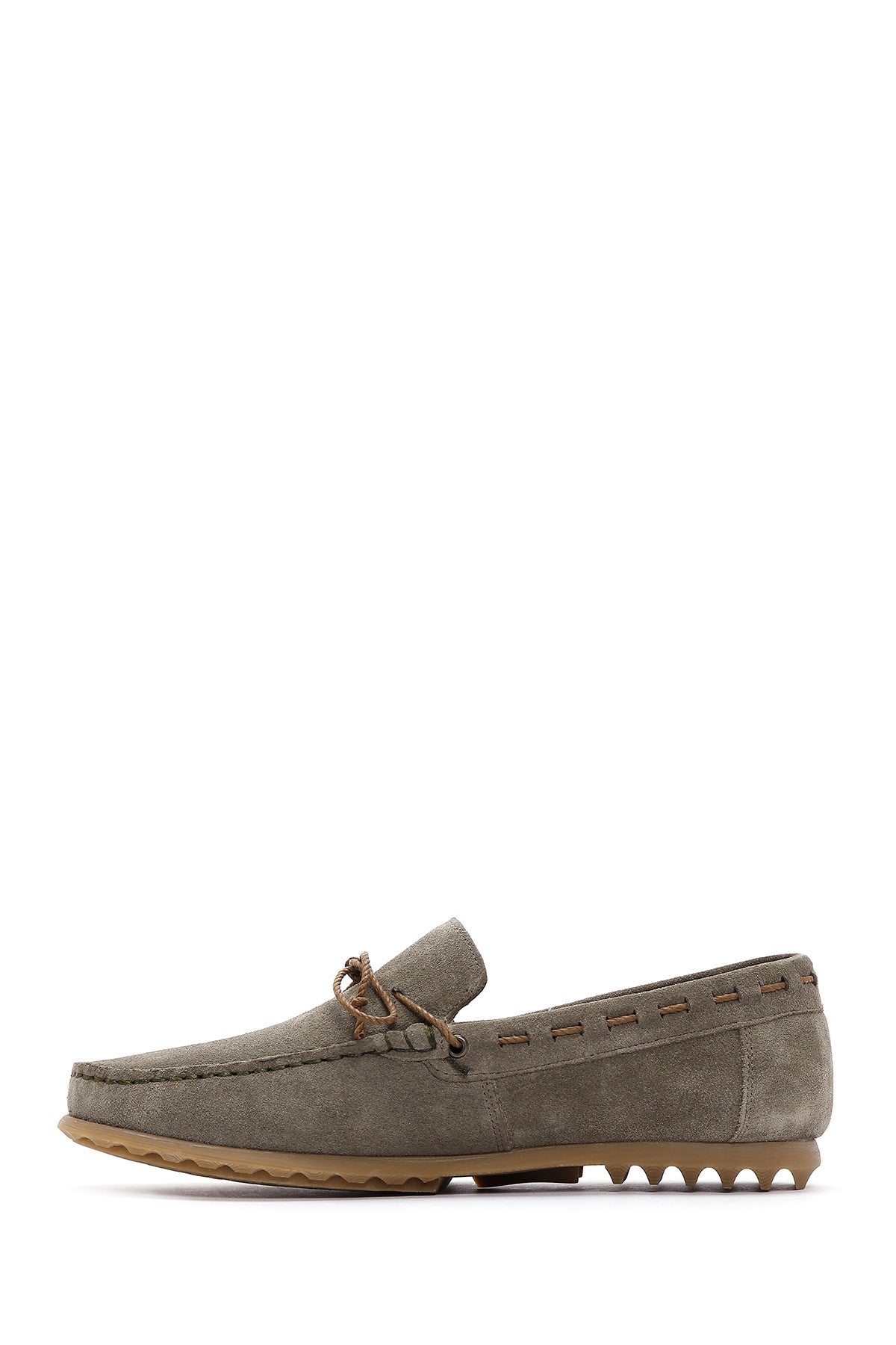 Men's Khaki Suede Leather Tasseled Loafer 23SFD631410 | Derimod