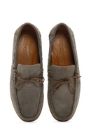 Men's Khaki Suede Leather Tasseled Loafer | Derimod