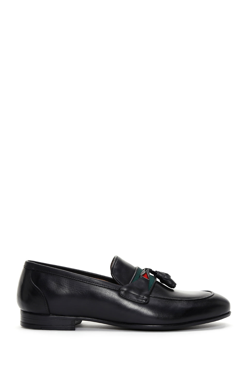 Erkek Siyah Deri Püsküllü Klasik Loafer