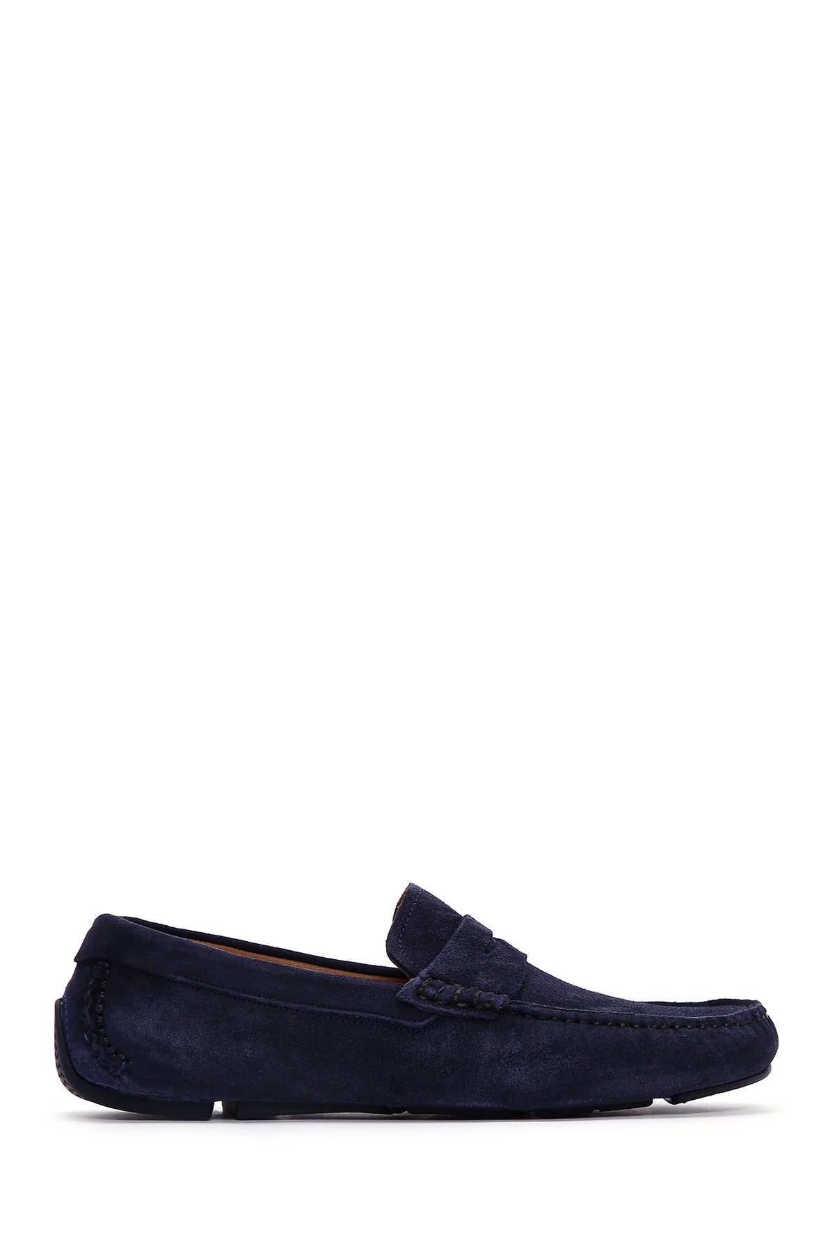 Men's Navy Blue Leather Casual Loafer 23SFD631710 | Derimod