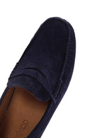 Men's Navy Blue Leather Casual Loafer | Derimod