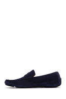 Men's Navy Blue Leather Casual Loafer | Derimod