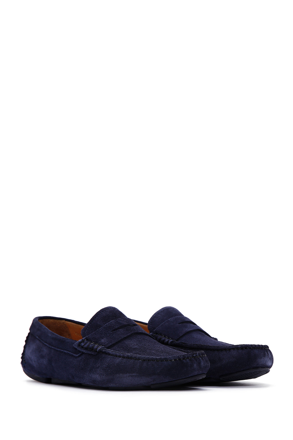Erkek Lacivert Deri Casual Loafer