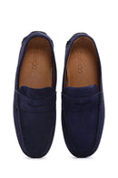 Men's Navy Blue Leather Casual Loafer | Derimod