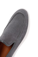Erkek Gri Süet Deri Spor Loafer | Derimod