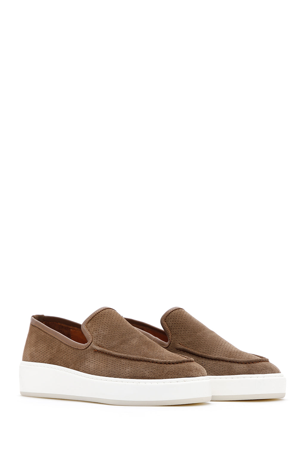 Erkek Vizon Süet Deri Spor Loafer