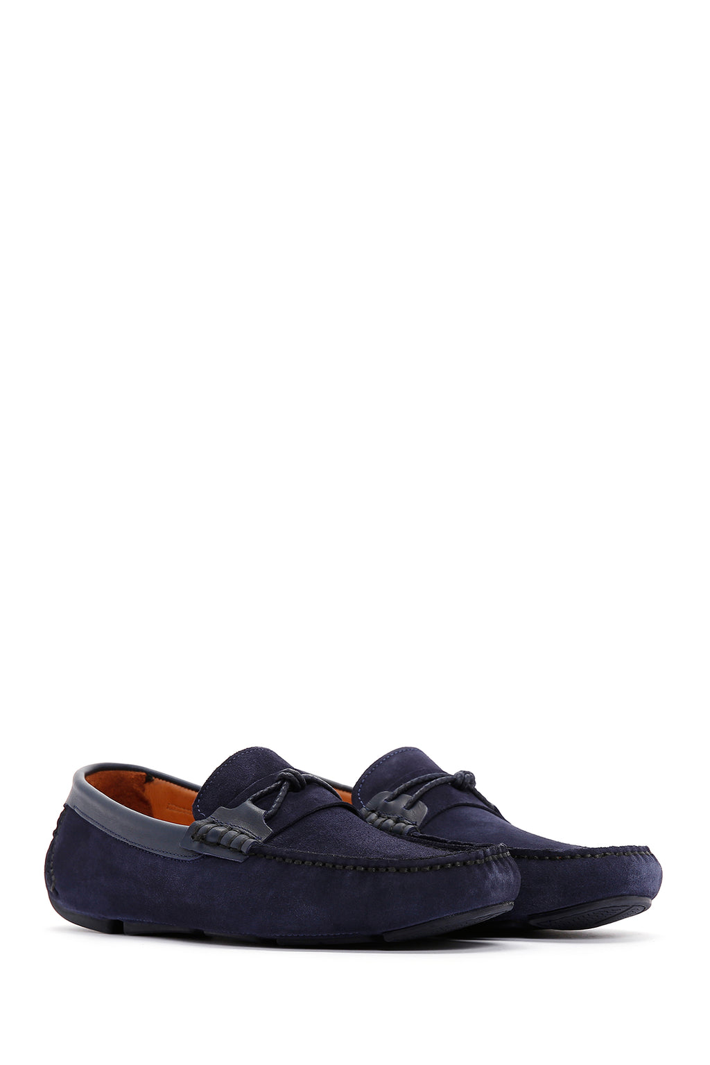 Erkek Lacivert Süet Deri Spor Loafer