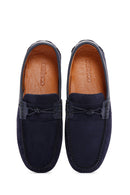 Men's Navy Blue Suede Leather Sports Loafer | Derimod