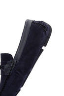 Men's Navy Blue Suede Leather Sports Loafer | Derimod