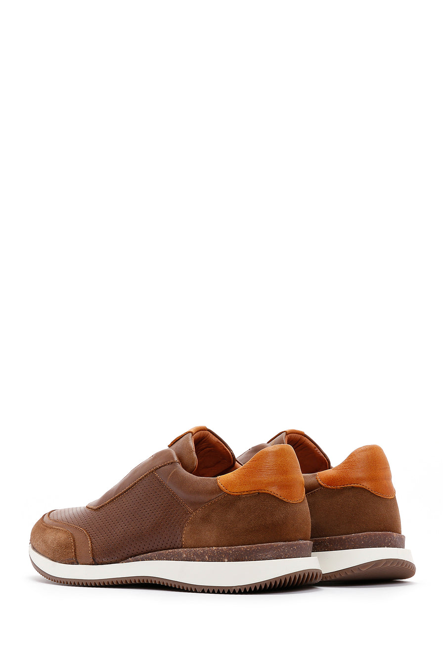Men's Mink Leather Suede Detailed Sneaker