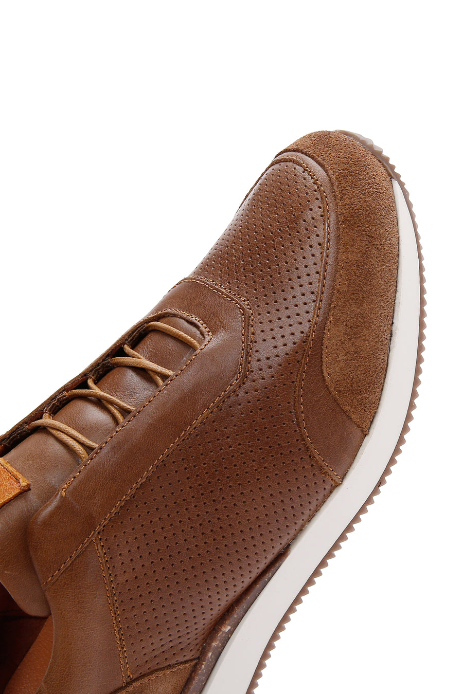 Men's Mink Leather Suede Detailed Sneaker