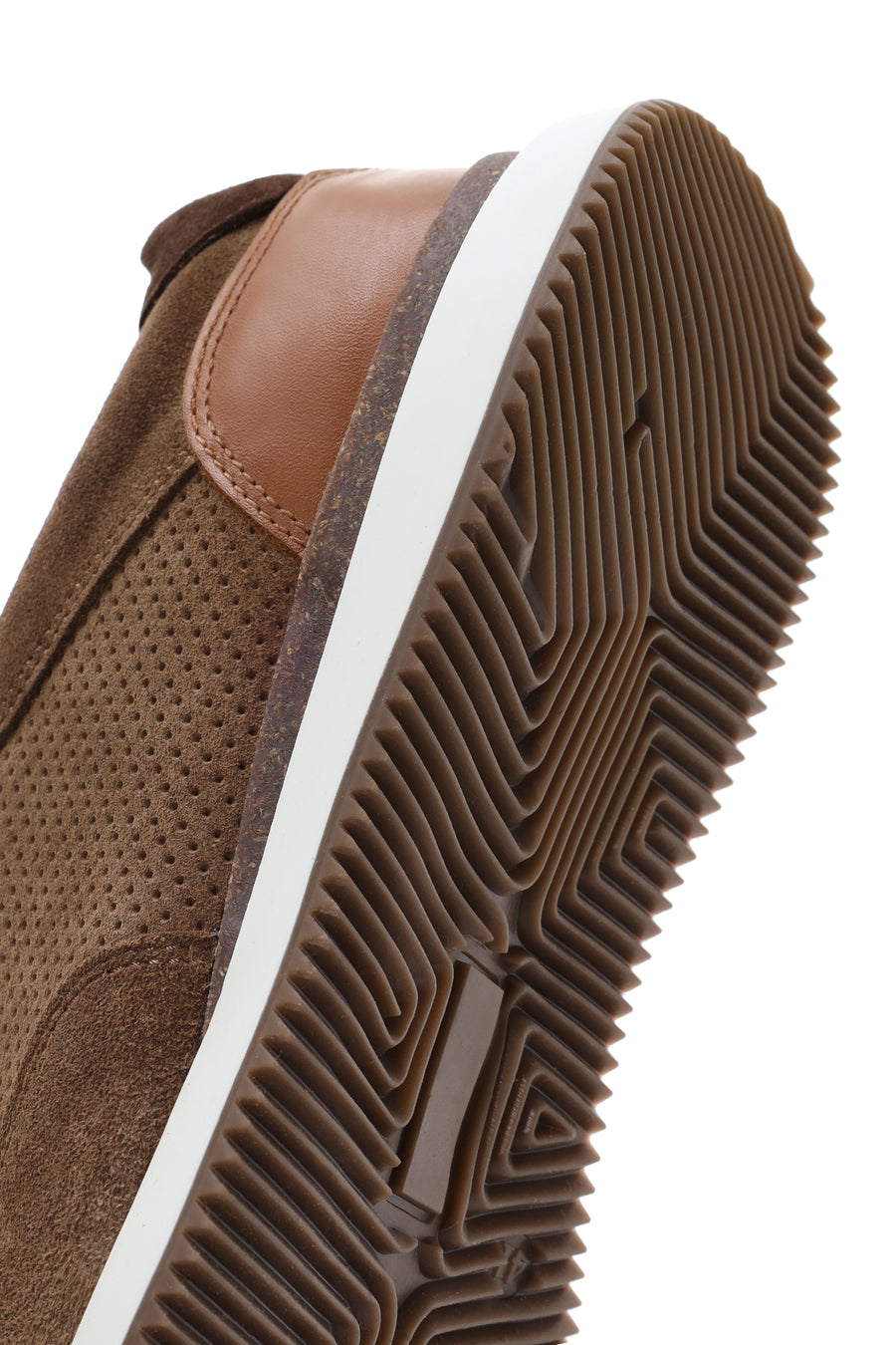 Erkek Vizon Süet Deri Baskılı Sneaker
