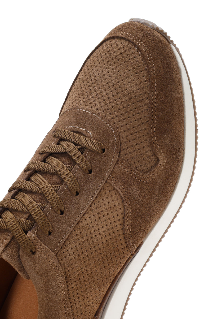 Erkek Vizon Süet Deri Baskılı Sneaker