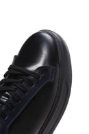 Men's Black Leather Thick Soled Sneaker | Derimod