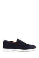Men's Navy Blue Suede Leather Sports Loafer | Derimod