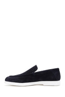 Men's Navy Blue Suede Leather Sports Loafer | Derimod