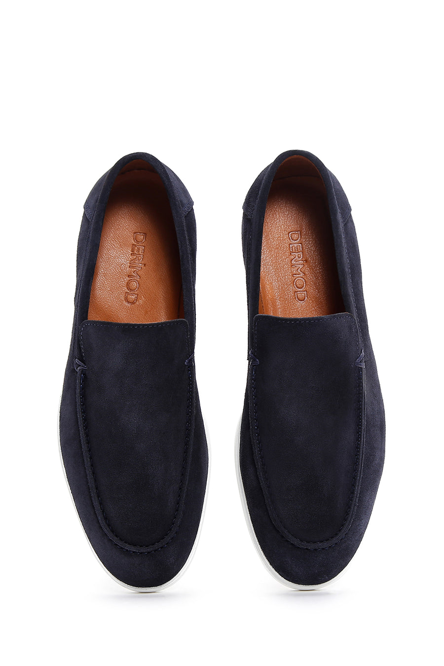 Erkek Lacivert Süet Deri Spor Loafer