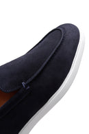 Men's Navy Blue Suede Leather Sports Loafer | Derimod
