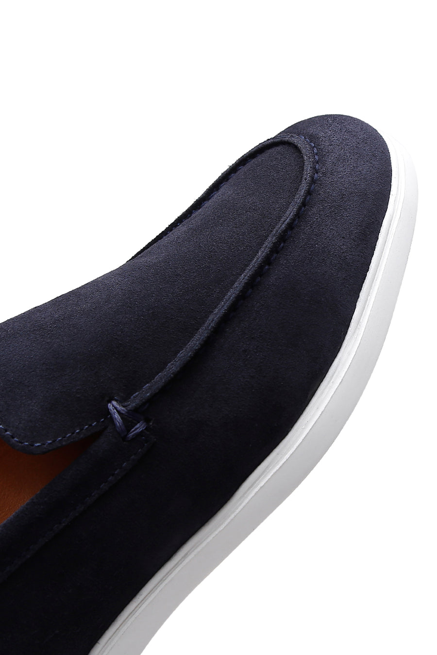 Erkek Lacivert Süet Deri Spor Loafer