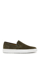 Men's Khaki Suede Leather Loafer | Derimod