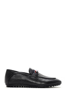 Men's Black Leather Buckle Casual Loafer | Derimod