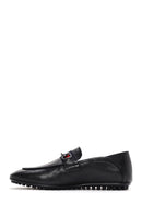 Men's Black Leather Buckle Casual Loafer | Derimod