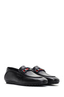 Men's Black Leather Buckle Casual Loafer | Derimod
