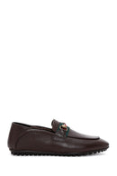 Men's Brown Leather Buckle Casual Loafer | Derimod