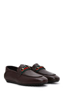 Men's Brown Leather Buckle Casual Loafer | Derimod