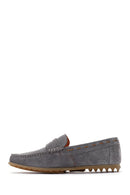Men's Gray Suede Leather Loafer | Derimod