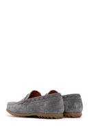 Men's Gray Suede Leather Loafer | Derimod