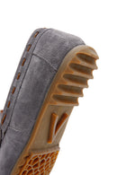 Men's Gray Suede Leather Loafer | Derimod