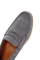 Men's Gray Suede Leather Loafer | Derimod