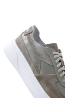 Erkek Haki Süet Deri Detaylı Kalın Tabanlı Sneaker | Derimod