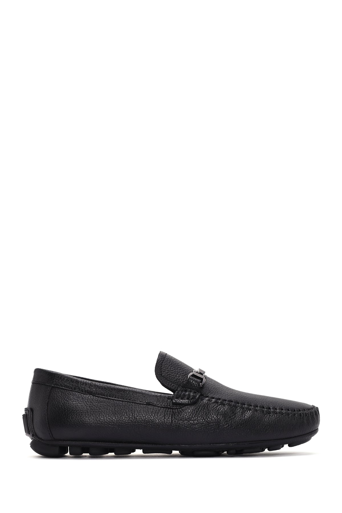 Men's Black Buckle Leather Casual Loafer 23SFD640118 | Derimod