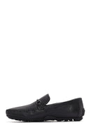 Men's Black Buckle Leather Casual Loafer | Derimod