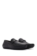 Men's Black Buckle Leather Casual Loafer | Derimod