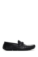 Men's Black Buckle Leather Casual Loafer | Derimod